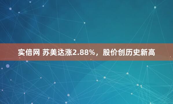 实倍网 苏美达涨2.88%，股价创历史新高